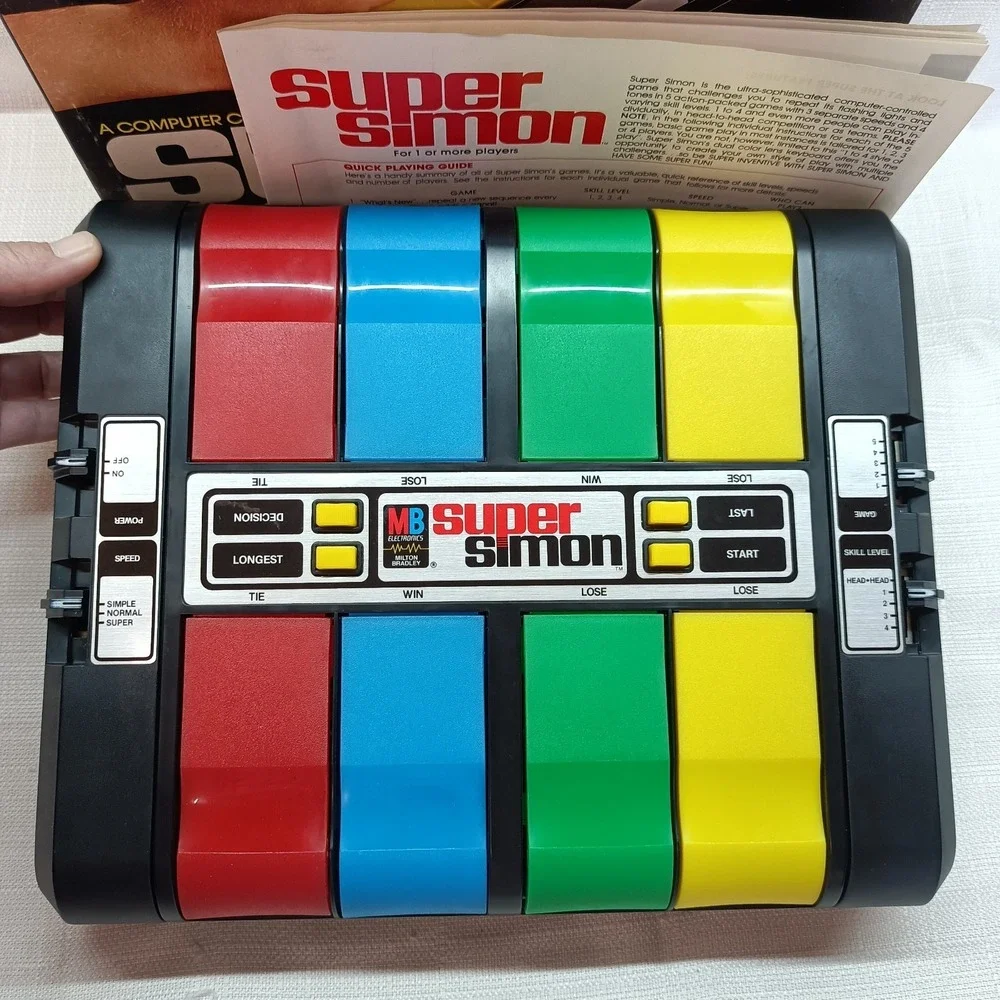 Milton Bradley Super Simon Game 1979 Retro Vtg For Parts Only Box Manual‎ READ